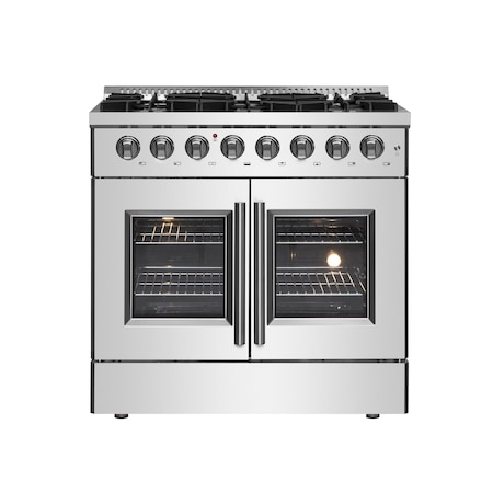 Forno Galiano 36In. Freestanding French Door Dual Fuel Range FFSGS6356-36